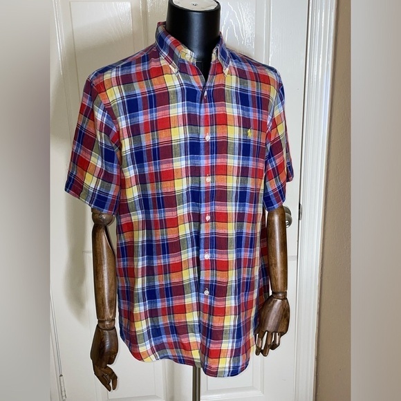 Polo Ralph Lauren Other - Rare Vintage Plaid Button Down Linen  Classic Fit Large​​​​​​​​​​